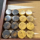 Vintage Cardinal Yellow Butterscotch Brown Swirl Bakelite Backgammon Set