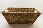 Rectangular Woven Wicker Storage Basket With Handles 7  Tall