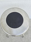 Vintage Stainless Steell Swivel Stool Features An Adjustable