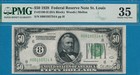  50 1928  St  Louis Green Seal Frn Redeemable In Gold Pmg  Vf35