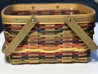 Rare Longaberger 12x12 Colorful Weave Basket With Liner Excellent 2008