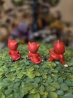 Lefton Set Of 3 Red Elf Pixie Devil Figurines Decorative Miniatures