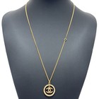 Chanel 06a Cc Logo Coco Mark Necklace Rhinestone Gold Vintage Authentic Japan