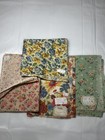 French Antique 4 Floral Pattern Cotton Panels  Cretonne  19th Century beautiful