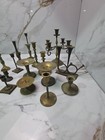 Vintage Brass Candlestick Holders   Vases Lot