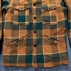 Vintage 1970   s Pendleton Mackinaw Plaid Wool Button Up Jacket L Made In Usa