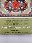 Vtg Bucilla Colonial Rose Hooked Rug Duraweave Stamped Fabric 40 x66   7358l