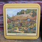 Vintage Set Of 6 Pimpernel English Cottages Beverage Coasters England Cork Back
