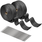 Black Exhaust Heat Wrap   2 Roll 2   X 50  Exhaust Header Wrap Tape 100ft