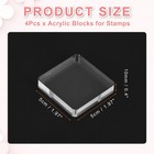 Acrylic Stamp Block  4 Pack Clear Stamping Block Mountings Set  2  X 2 