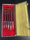 Vintage Chinese Calligraphy Set Silk Box 5 Brushes New