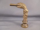 Antique Bronze Wax Seal Knight s Hand W Pistol Excellent