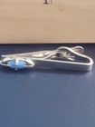 Mcm Swank Tie Clip Silver Tone Blue Stone Jb72426