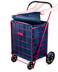 Folding Grocery Basket Cart Shopping Wheel Large Utility Laundry18x15x24 bag 