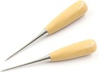 2pcs Leather Craft Wood Handle Awl Stitching Awl Sewing Leather Tool