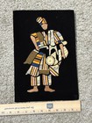 Vintage Ghana Hand Carved Wood Wall Plaque Male Drummer Profile 12   african Art