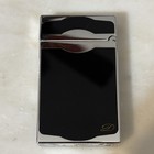 Lighter Marked S t  Dupont Style Ligne 2 Made In France Silver Black Lacquer Gas