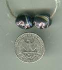Trade Beads Vintage Antique Venetian Old Glass 2 Black Fancy Beads
