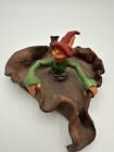 Vintage Pixie Elf Sitting Green Leaf Sprite Figurine
