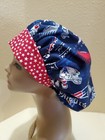 New England Patriots  navy  Women s Bouffant Surgical Scrub Hat cap Handmade