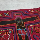 Vintage Panama Guna Kuna Mola Jesus Crucifixion Hand Sewn Textile Art 13x15