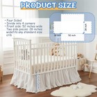 Crib Skirt Dust Ruffle 28  X 52  With 16  Drop   100  Washed Cotton Baby Bed Cr   