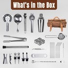 31pcs Travel Bartender Kit   bartending Kit With Bar Tools Khaki 