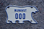 Nunavut Canada Motorcycle Sample License Plate - Polar Bear