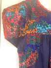 Mexican Oaxacan Embroidered Navy Blue Maxi Dress L