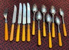 12pc Bakelite Butterscotch Flatware Art Deco