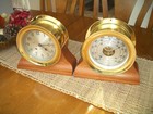 Beautiful Brass Chelsea Ships Bell Clock And Barometer Set  Large 6  Dial