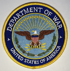 Us Military Department Of War Patch With Hook   Loop Back  4 25 Inch