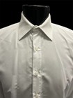 White Microfiber Tuxedo Shirt Lay Down Flex Collar Non Pleated Formal Easy Care