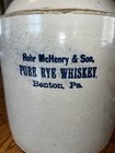 2 Gallon Rohr Mchenry   Son Pure Rye Whiskey Jug Pre-prohibition Benton  Pa 