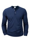 2025 Men s Long Sleeve Henley T-shirt Soft Breathable Casual Pullover Tee Gift