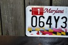 2019 Maryland State Flag Embossed Motorcycle License Plate  064y37