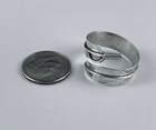 Old Navajo Sterling Silver Vintage Southwest Feather Wrap Bypass Adj Band Ring