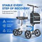 Adult Knee Scooter Walker For Foot Surgery Injury Dual Brakes Compact Blue
