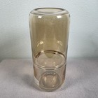 Handmade Glass Vase Amber Brown 8 5  Tall Decorative Modern Cylinder Art