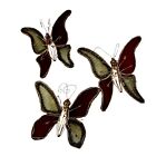 Vintage Handcrafted Fabric   Wire Decorative Butterflies Set Of Three Hanging