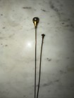 2 Antique Vintage Victorian Turquoise Color Glass   Brass Hatpin 6    And 7 5   