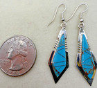 Sterling Silver 925 Turquoise Southwestern Dangle Earrings