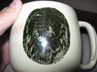 Scarce Frankoma Desert Gold Large Mugs With Popowitz Decorated Dog Chow Chow