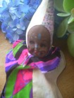 Vintage 1970 s Kewpie Children s Hospital Doll Hand Puppet Mod Mcm Floral Fabric