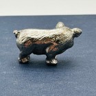 Silver Tone Miniature Pig Figurine Farm Animal Pocket Charm  5  Tall