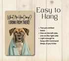 Boxer Bathroom Sign Toilet Drink From There Bath Dog Funny Metal Tin Wall Art
