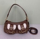 Coach Ashton Baguette Bag In Signature Canvas  Tan natural Cy658 Outlet New