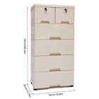 Movable Storage Cabinet Pp Organizer Holder Rack With 6 Drawer Lockable Cupboard