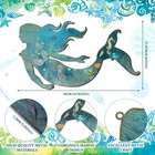 Metal Mermaid Wall Art Rustic Hanging Mermaid Wall Decor Blue Elegant Sculptu   