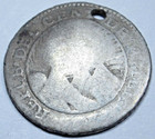 1831 Costa Rica 1 2 Real Countermark Antique 1800 s Lion Counterstamp Coin